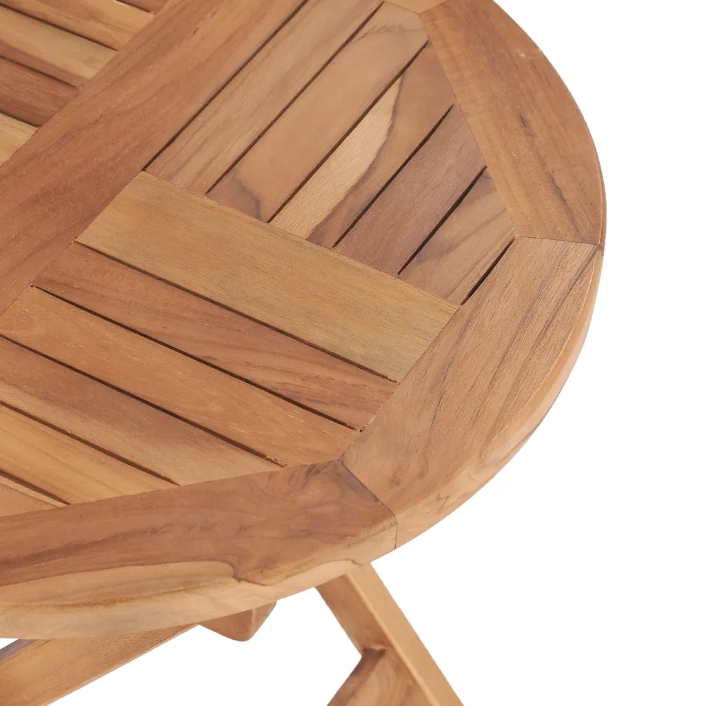 Tavolo da Giardino Pieghevole 45 cm in Legno Massello di Teak 48976