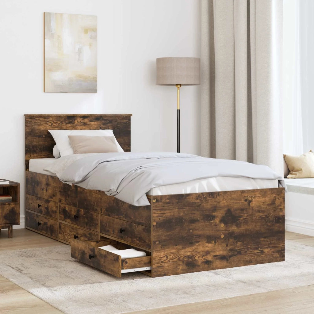 Daybed Rovere Affumicato e Nero 90 x 200 cm Legno multistrato