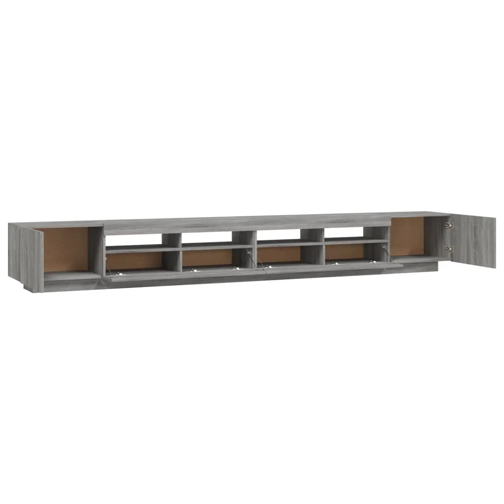 Set Mobili TV 3 pz con Luci LED Grigio Sonoma Legno Multistrato 3120177