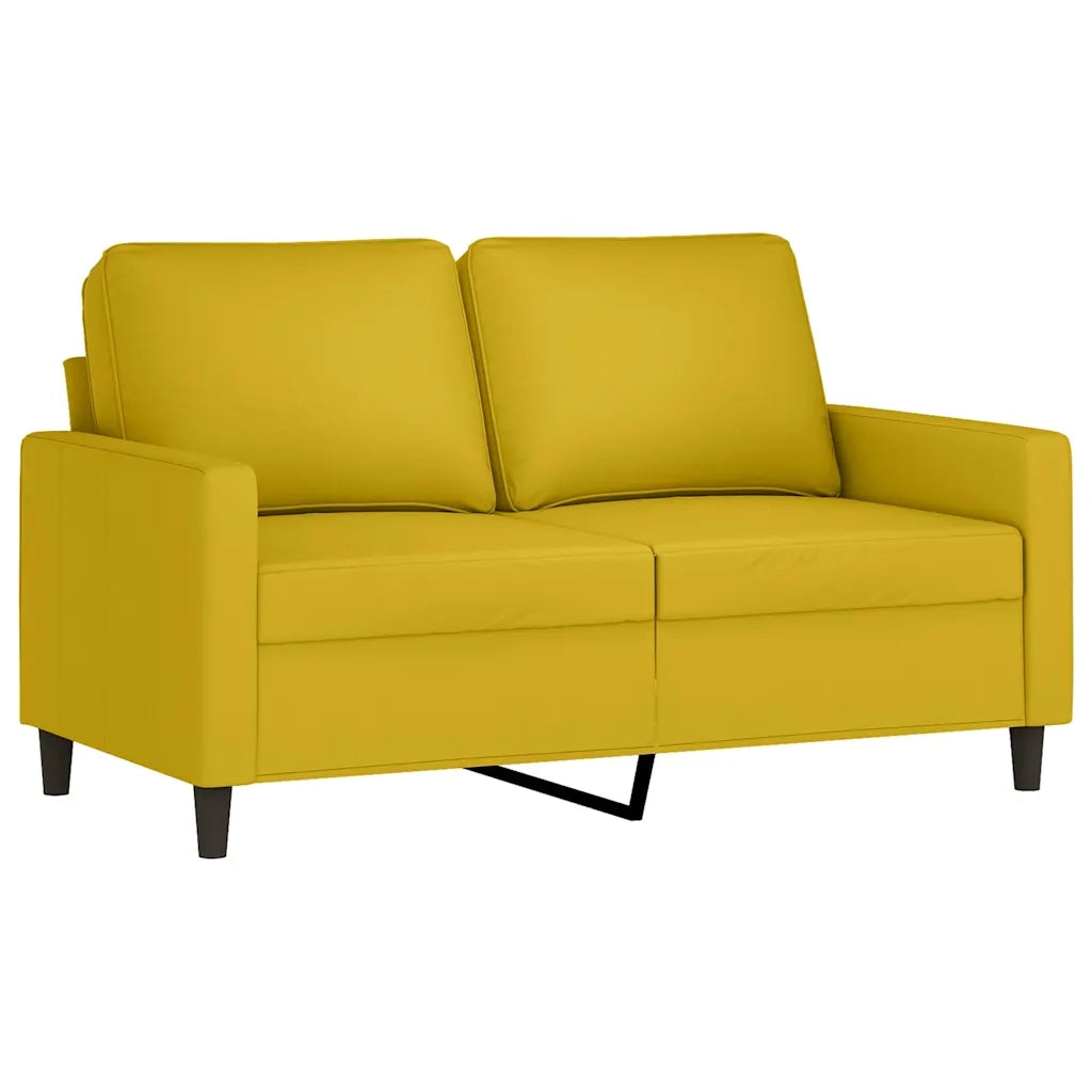 Set di Divani 3 pz con Cuscini giallo in Velluto