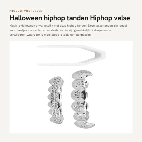 Accessorio per Halloween in stile Hip Hop - Articolo di Recupero - Utilizzo Sicuro - Facile da Indossare - Denti Falsi in Stile da Ballerino