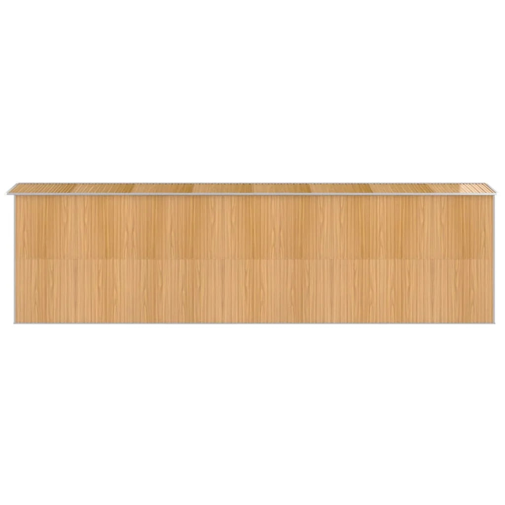 Casetta da giardino cabina ripostiglio casetta da esterno robusta casetta per attrezzi colore chiaro 192 x 689 x 223 cm acciaio zincato marrone 02_0022308