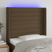 Testiera a LED-Testata con LED Marrone Scuro 93x16x118/128 cm in Tessuto 690338