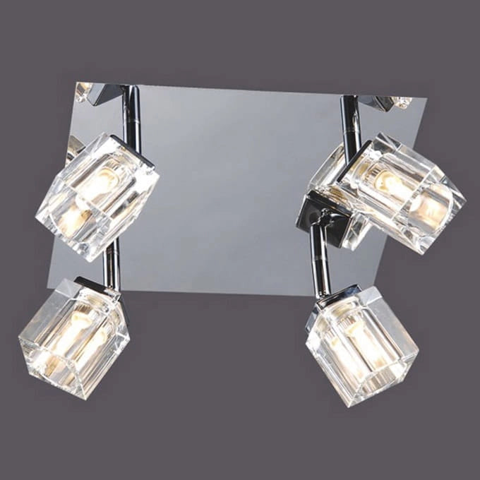 Plafoniera soffitto Italux CRT moderna cromo 4xG9 25 cm