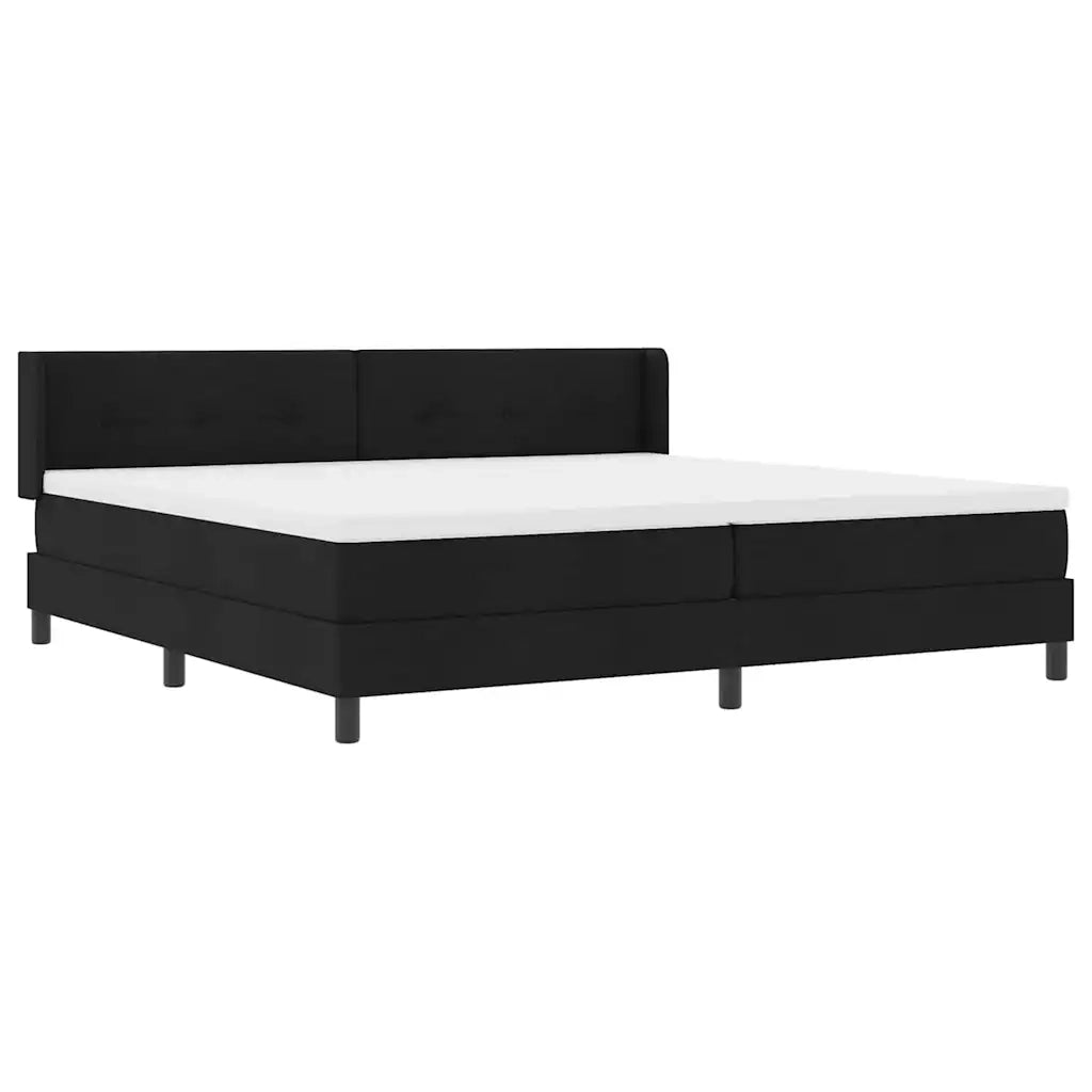 Letto a molle con testiera Nero 200 x 200 cm Tessuto 3341127
