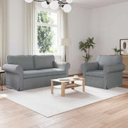 Set di divani 2 pcs Grigio chiaro 175 x 82 x 80 cm Tessuto