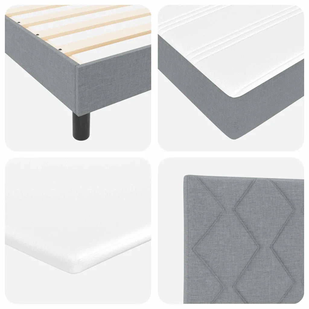 Letto a molle con testiera Grigio chiaro 120 x 190 cm Tessuto 3338748