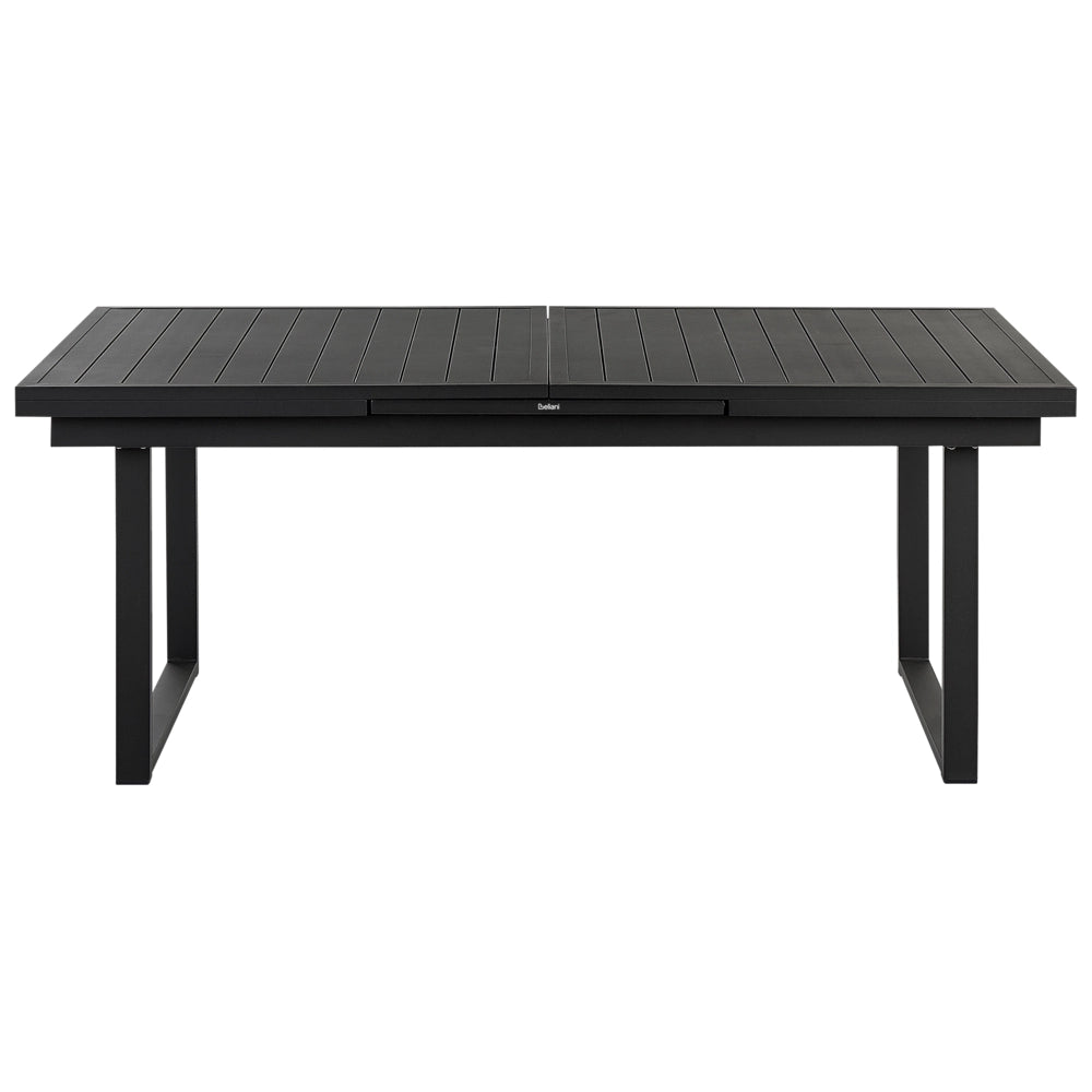 Set mobili da giardino tavolo allungabile nero 180 x 90 cm in alluminio con 6 sedie