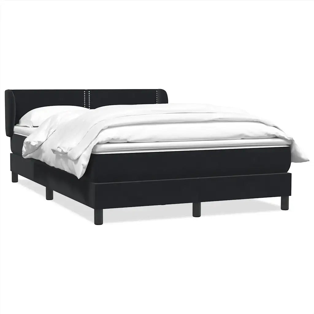 Giroletto a Molle con Materasso Nero 160x210 cm in Velluto 3317447