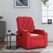 Poltrona Massaggiante Reclinabile Rossa in Similpelle 372515