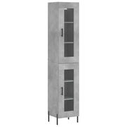Credenza | Madia | Buffet da pranzo | Armadio da pranzo Grigio Cemento 34,5x34x180 cm in Legno Multistrato
