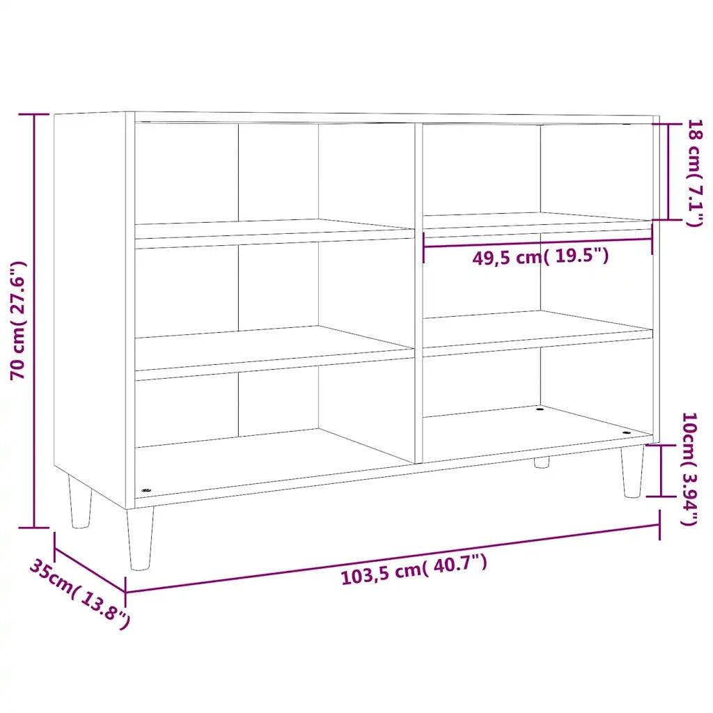 Credenza-Buffet-Armadio da cucina Grigio Sonoma 103,5x35x70 cm in Truciolato