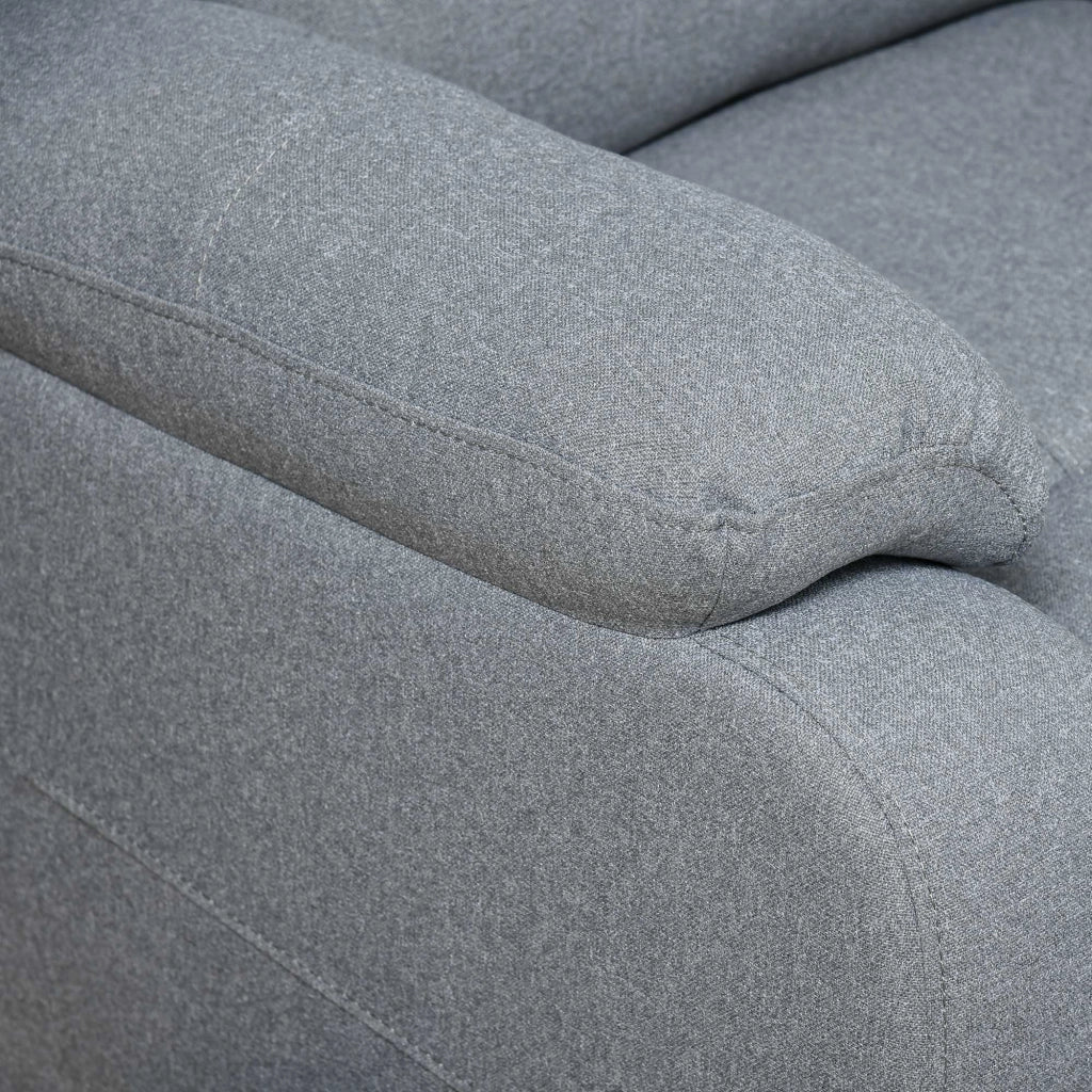 Poltrona relax reclinabile con poggiapiedi e tasca laterale, grigio chiaro, in poliestere, struttura in acciaio, 87 x 96 x 98 cm