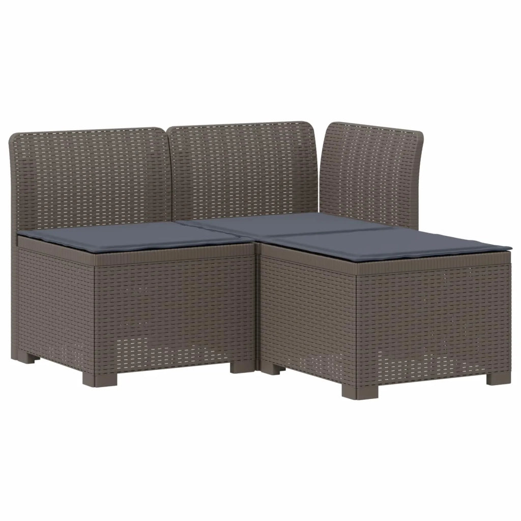 Divano da giardino 3 posti con cuscini in look rattan PP 8011903