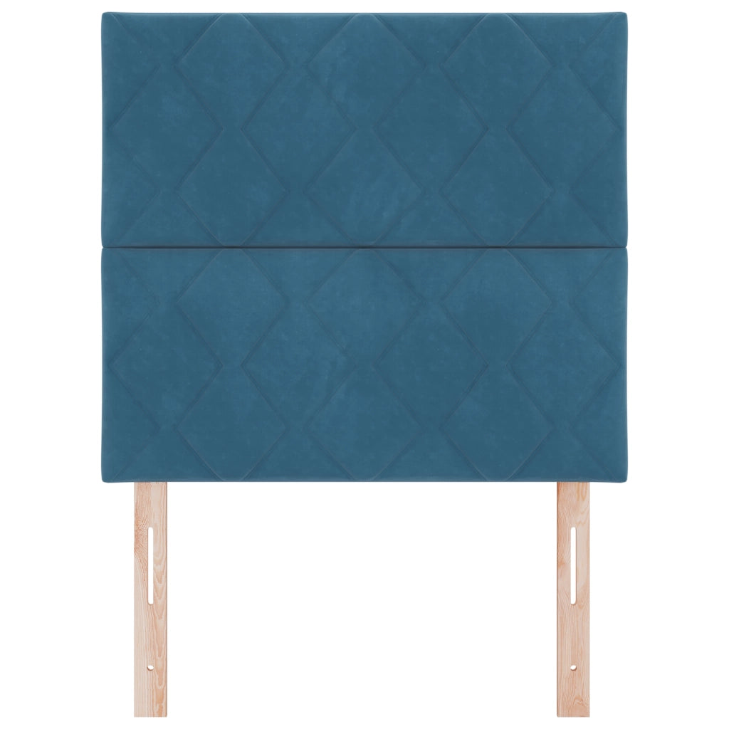 Testiera a Blocchi di Diamante Blu Scuro 100 cm Velluto