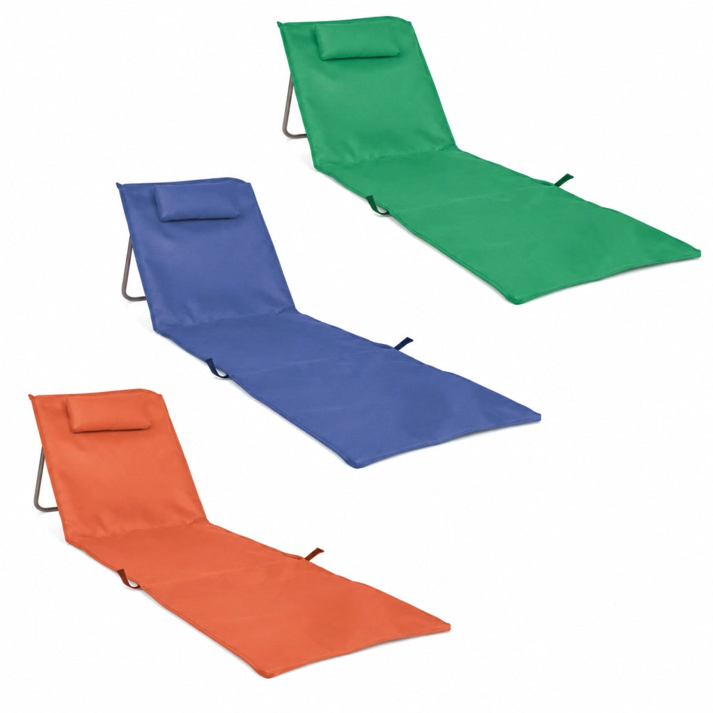 Stuoia Lettino Spiaggia 2pz Spiaggina Mare Prendi Sole Pieghevole Vari Colori