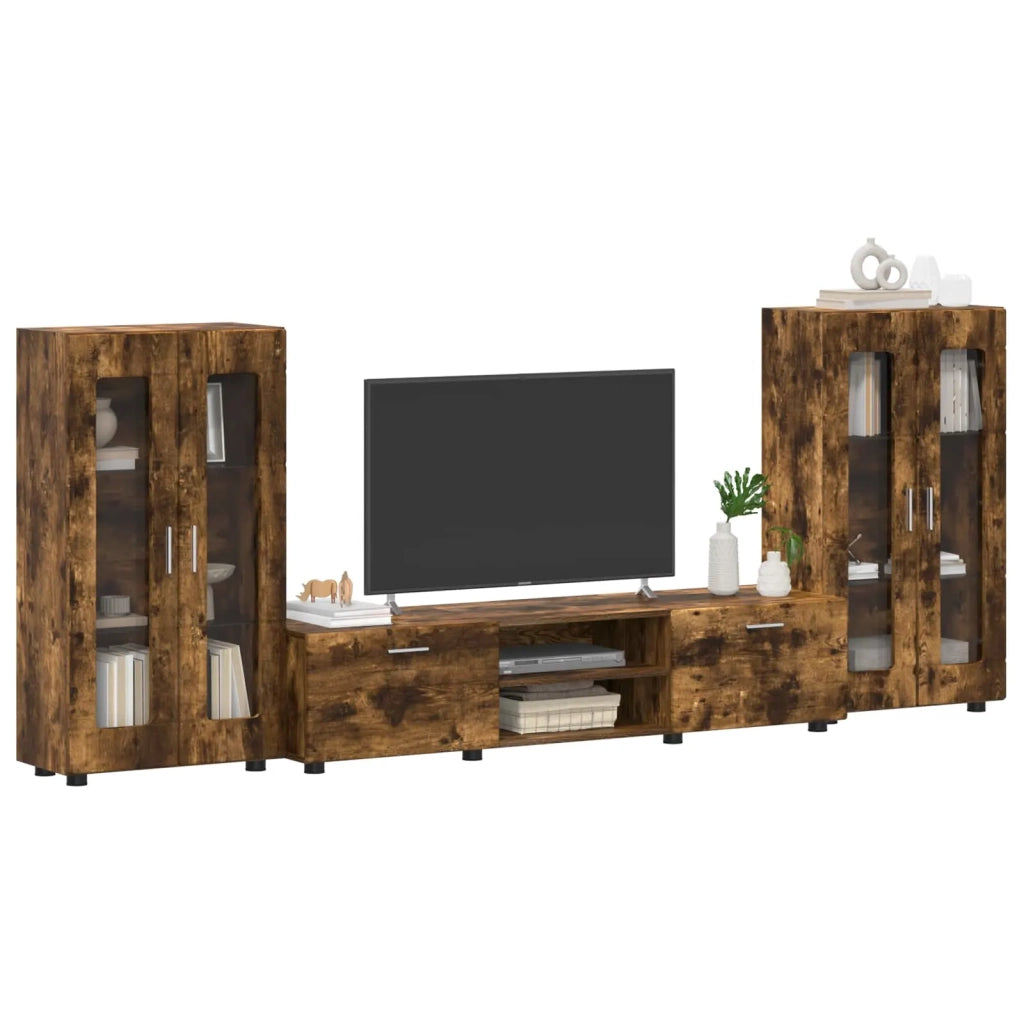 Set mobile TV FLORIN 3 pcs Rovere fumé Legno multistrato 3397939