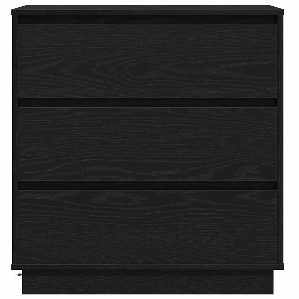 Armadio da Notte con cassetto Rovere Nero 71 x 34,5 x 75 cm 869635