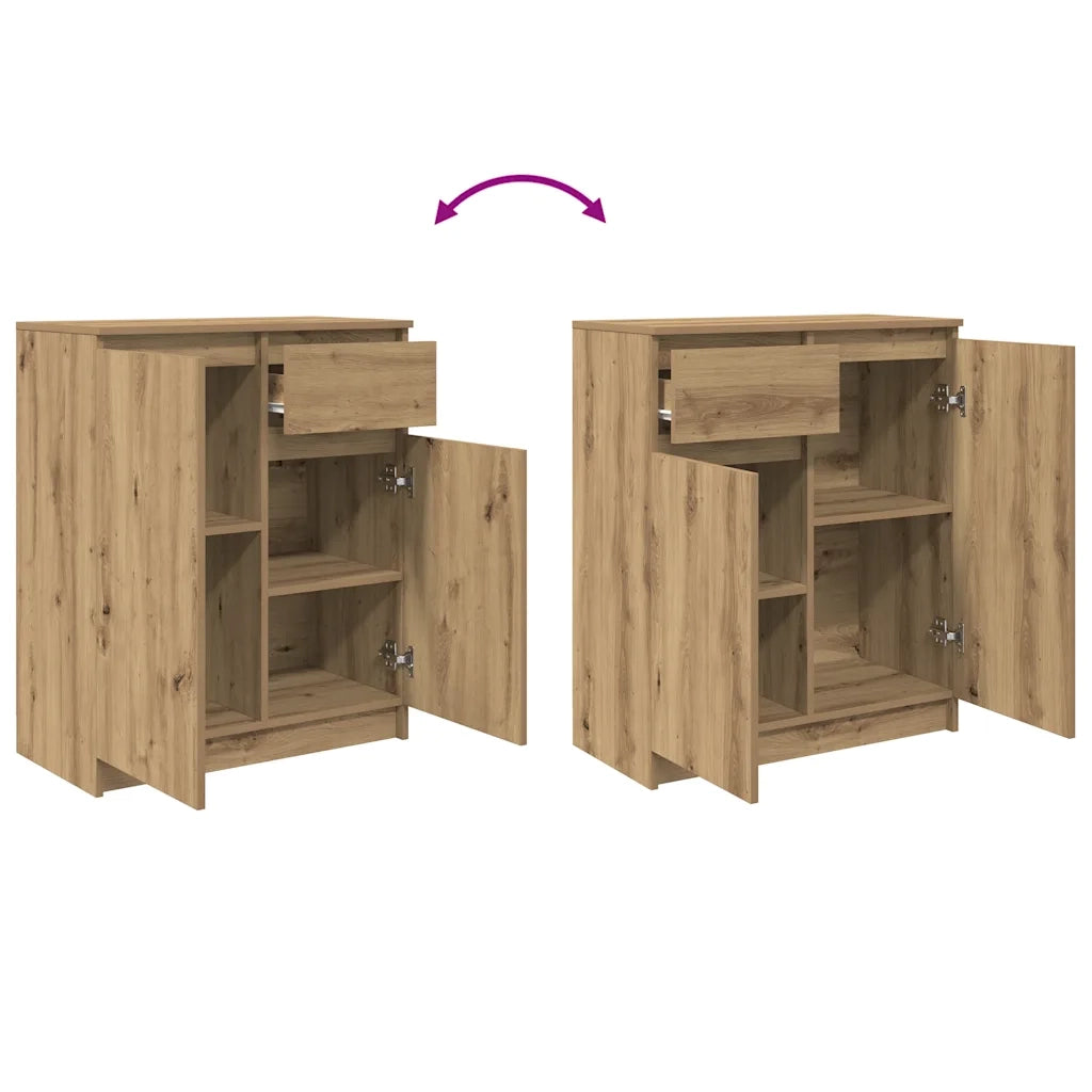 Credenza con Cassetto Rovere Artigianale 71x35x84 cm Truciolato 861597