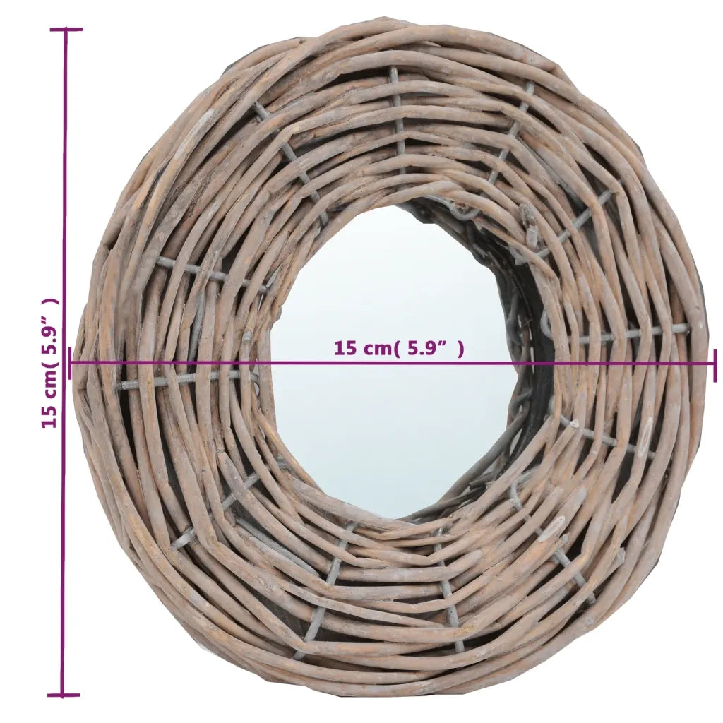 Specchi 3 pz 15 cm in Vimini cod mxl 64354