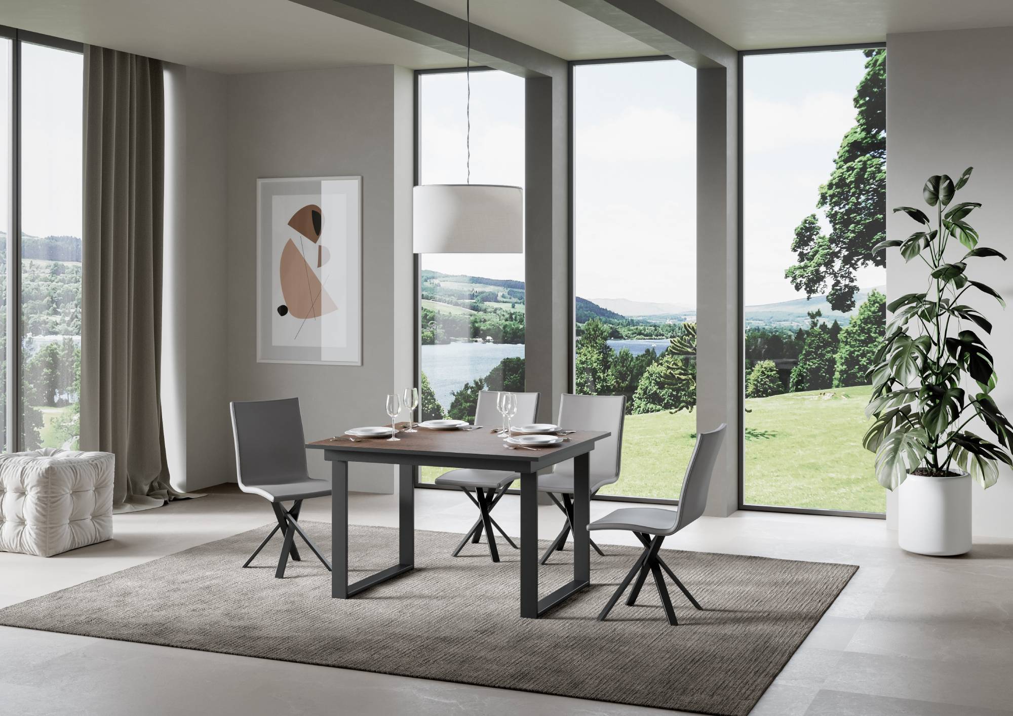 Tavolo Allungabile 120-180x90x74 cm Bandos Noce