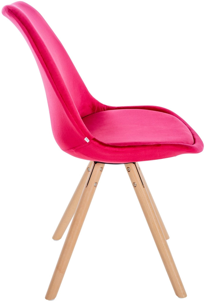 Sedia Sofia Velvet rosso,natura (rotondo)