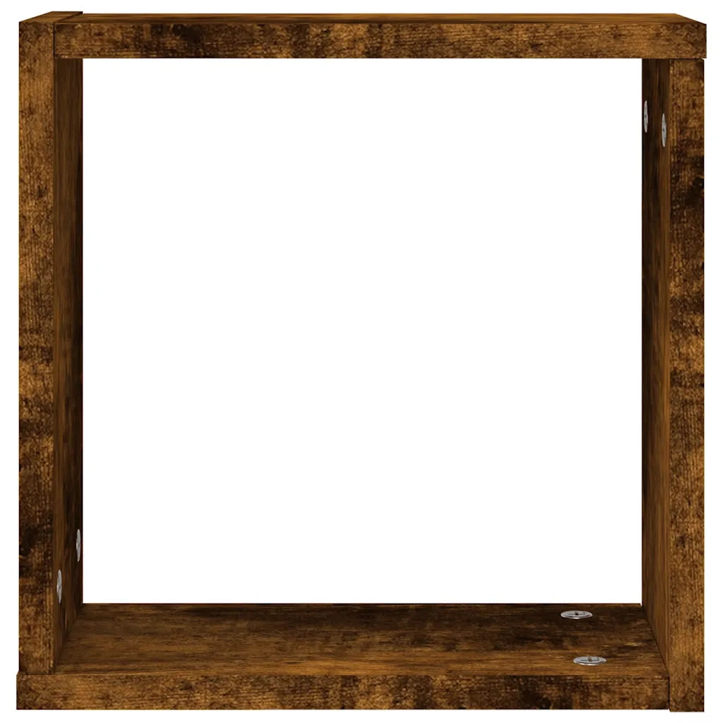 Mensole a Cubo 2 pz Rovere Fumo 30x15x30 cm