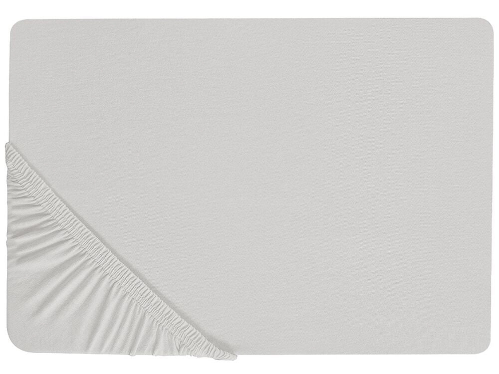 Lenzuolo con angoli cotone grigio chiaro 180 x 200 cm con bordi elastici modello classico a tinta unita camera da letto classica