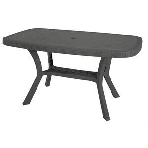 TAVOLO RATTAN OTELLO ELITE 136X82XH72CM ANTRACITE