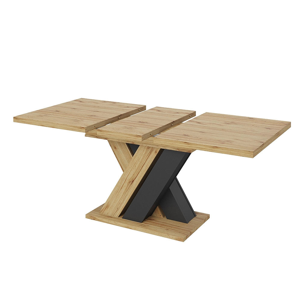 Tavolo da pranzo telescopico - Xylo - 119-158,5¡Á80cm - Colore legno con gambe a X