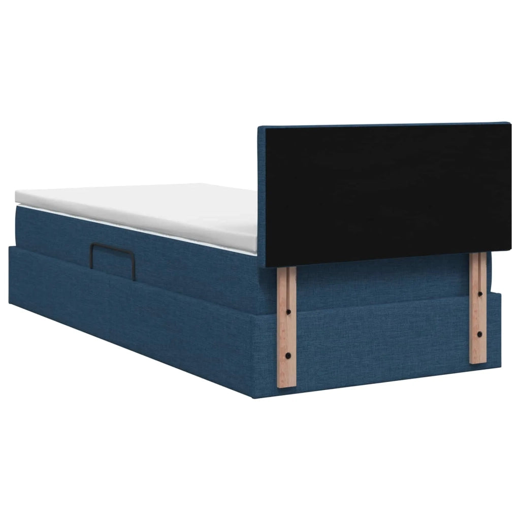 Letto con contenitore e materasso Blu 100 x 200 cm Velluto 3458669
