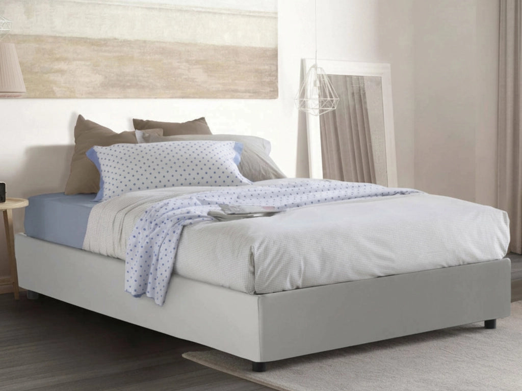 Letto Matrimoniale Abul, Letto Matrimoniale Contenitore Made in Italy, Bianco