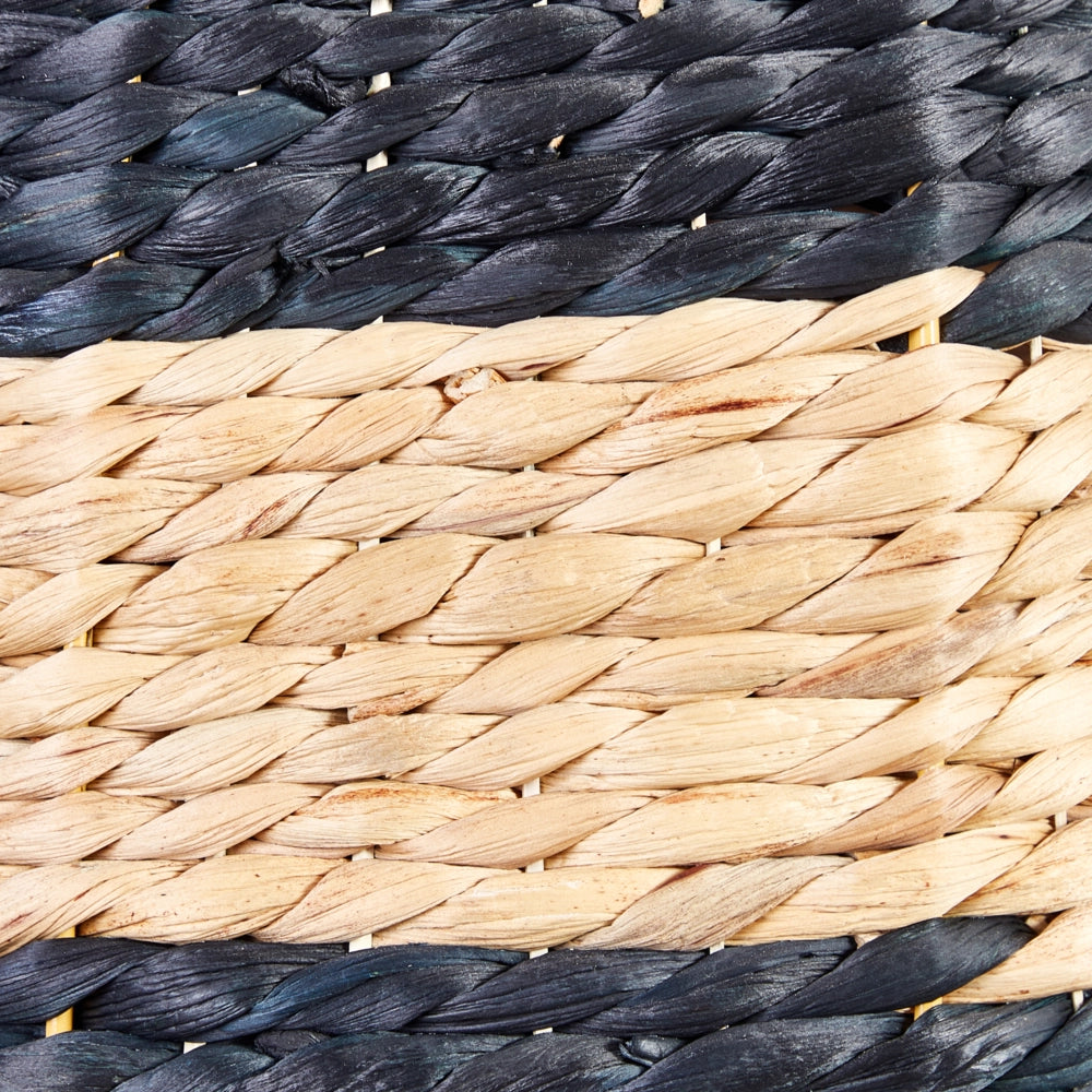Cesto di vimini naturale nero giacinto d\'acqua intrecciato con coperchio Cesto per giocattoli Accessori per la camera dei bambini