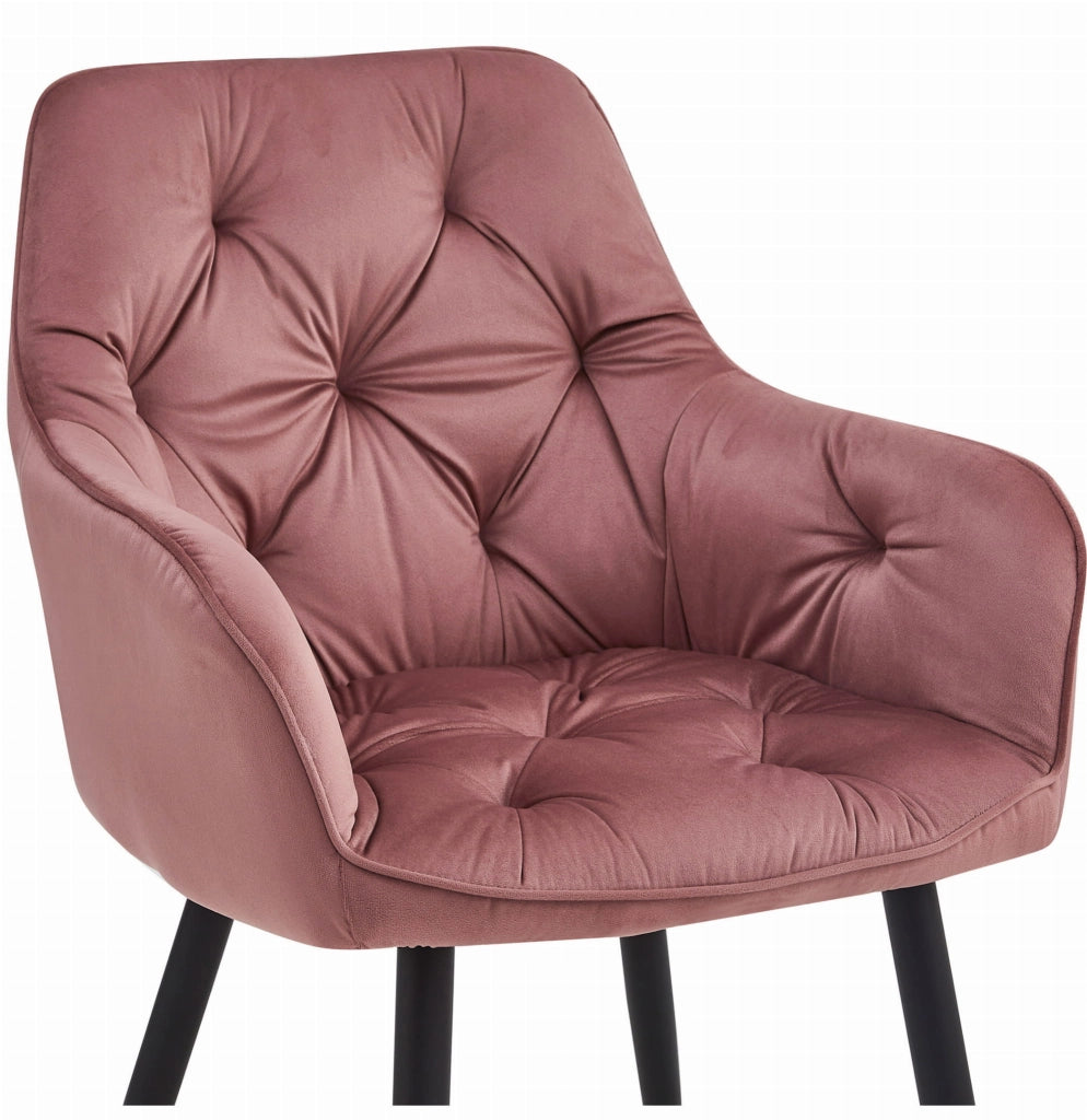 Sedia VALORA LUKK - Elegante velluto rosa per soggiorno, cucina, sala da pranzo