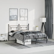 Giroletto con Testiera e Pediera-Struttura Letto Metallo Nero 193x203 cm 285368