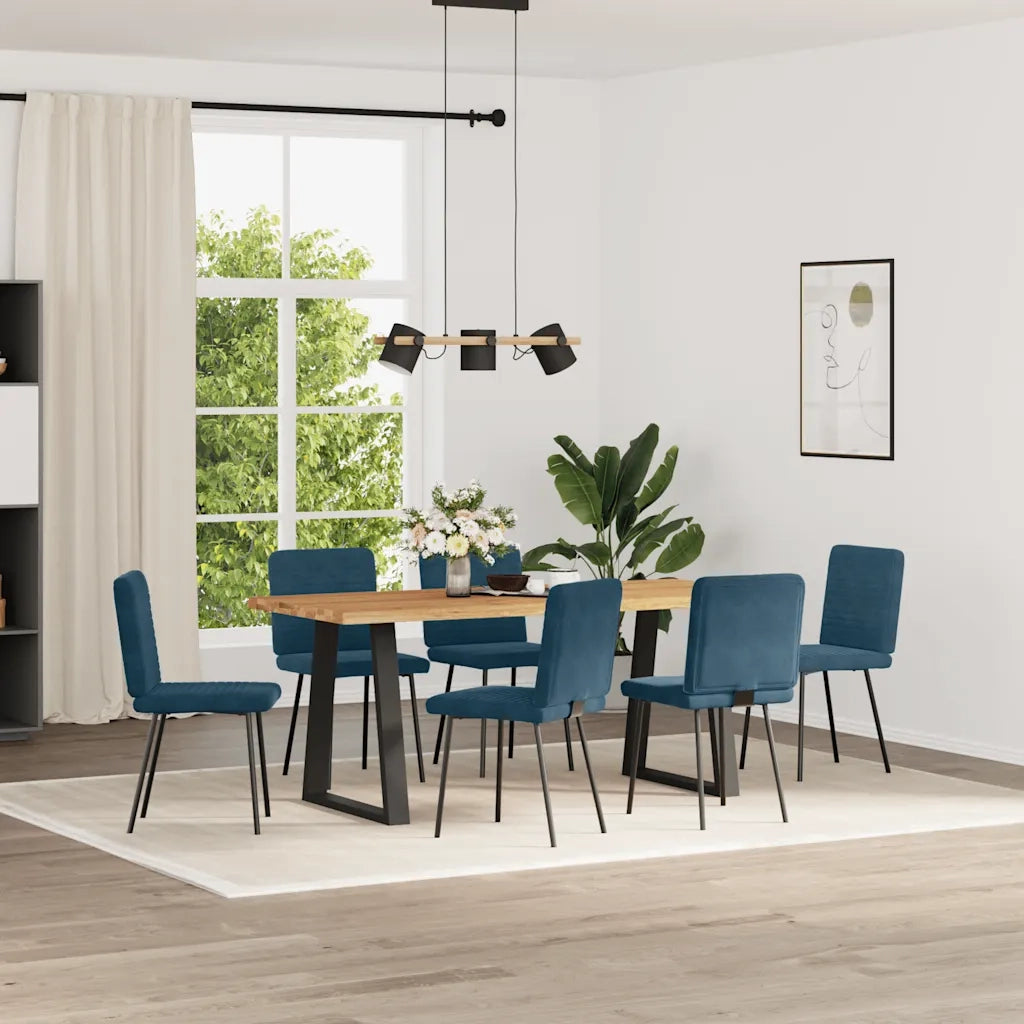 Sedie da Pranzo 6 pz Blu in Velluto 3315513