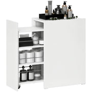 Mobiletto Bagno Stretto con Cassetto e Ruote ¨C Zephmum ¨C Bianco 47x30x66,5 cm
