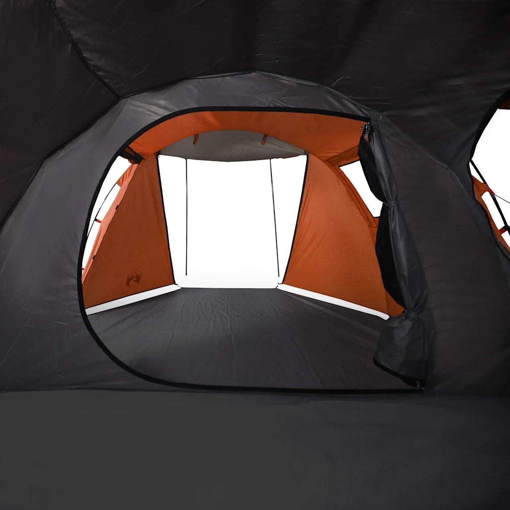 Tenda da Campeggio a Tunnel per 4 Persone Grigio e Arancione 94399