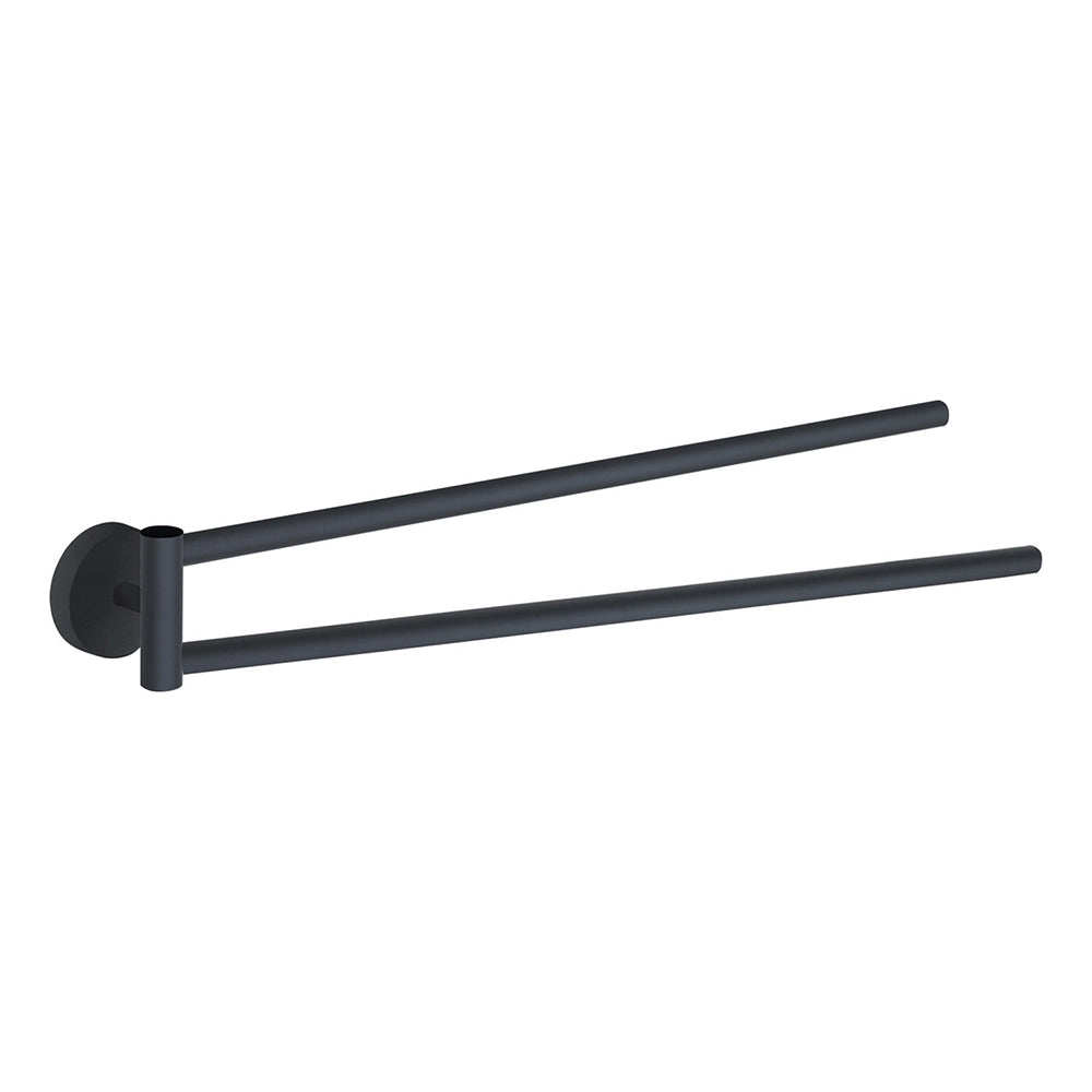 Portasalviette a snodo a muro 36 cm Gedy in acciaio nero opaco | Eros