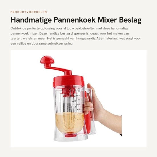 Mixer per Mano - Dispensatore per Impasto - Per Torte e Wafel - Facile da Pulire - Realizzato in ABS di Alta Qualità - Incluso Peso Digitale