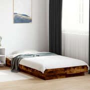 Giroletto con Luci LED Rovere Fumo 90x200 cm Legno Multistrato