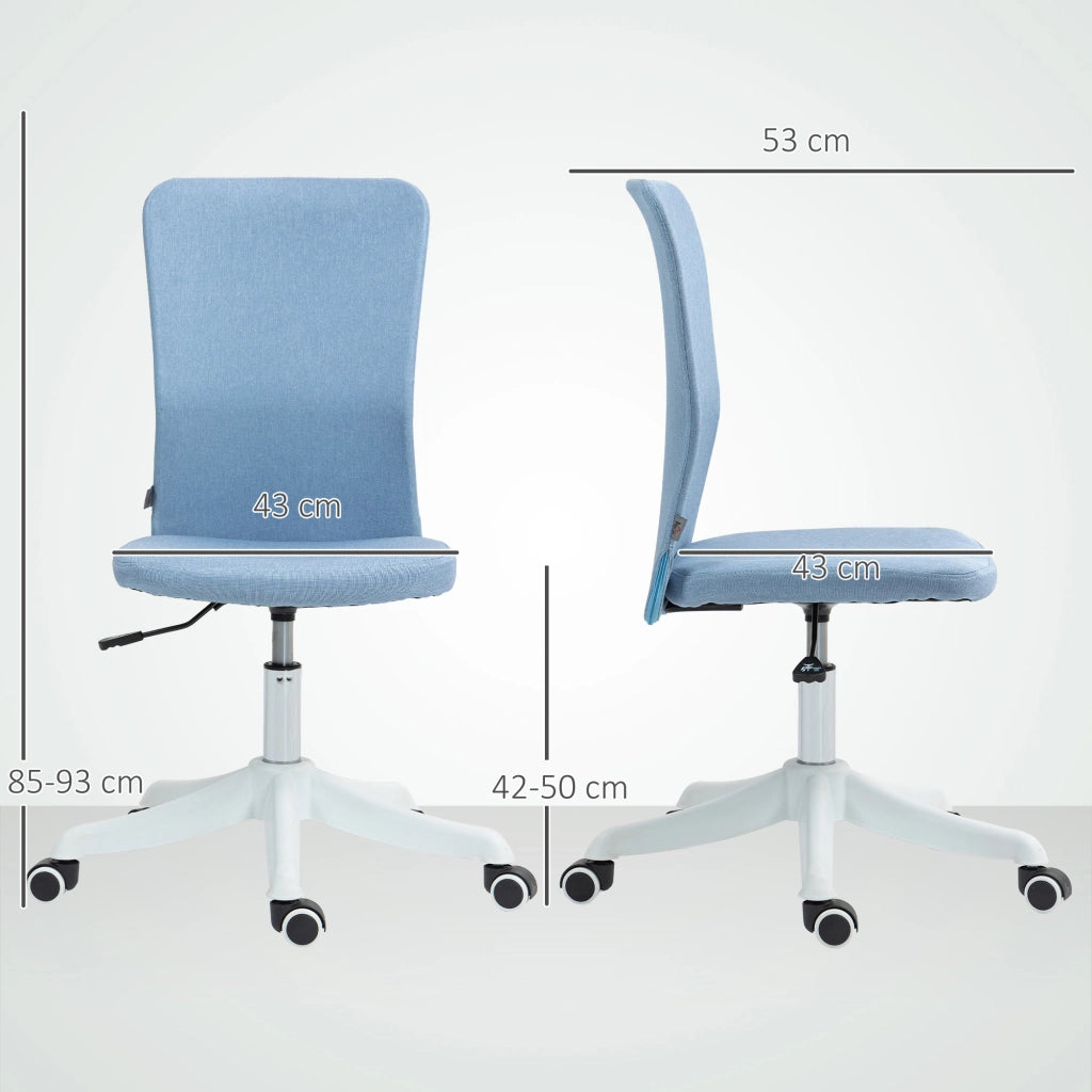Sedia da Ufficio con Ruote ¨C Zephmum ¨C Blu, Sintetico, 53x43x85-93 cm