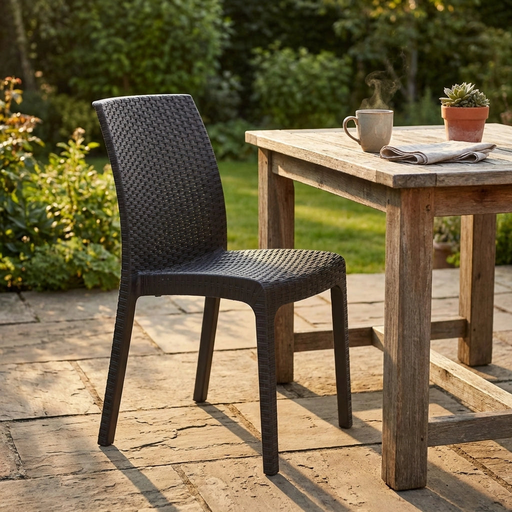 Sedia da Giardino Impilabile in Wicker cm 47x59x86 - VIRGINIA