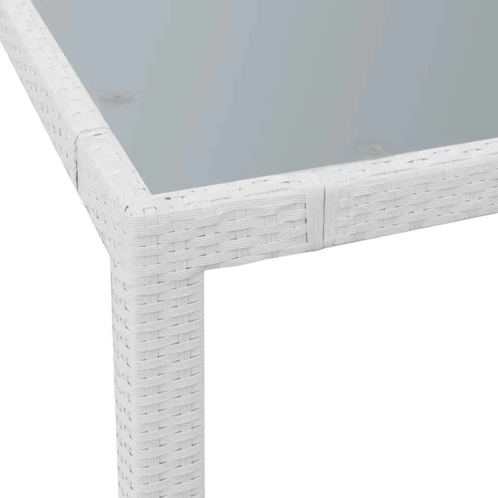 Set da Pranzo da Giardino 5 pz in Polyrattan Bianco Crema 42502