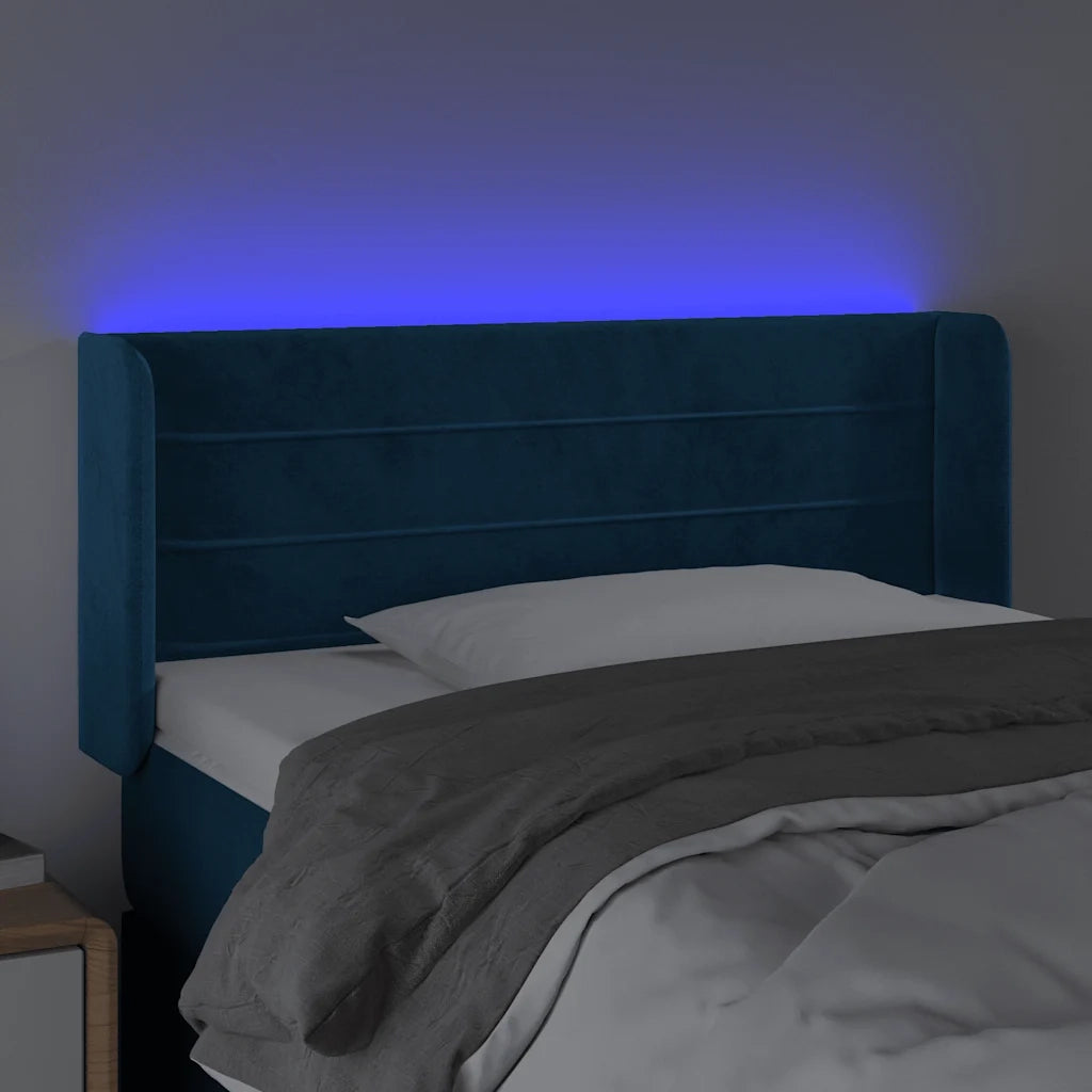 Testiera a LED-Testata con LED Blu Scuro 103x16x78/88 cm in Velluto 681010