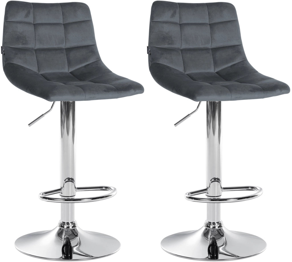 2er Set Barhocker Jerry Samt chrom