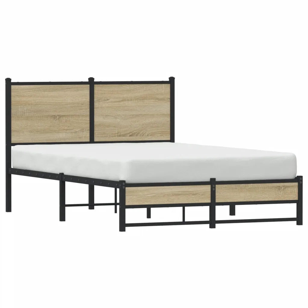 Giroletto senza Materaso in Metallo Rovere Sonoma 120x200 cm 4007884