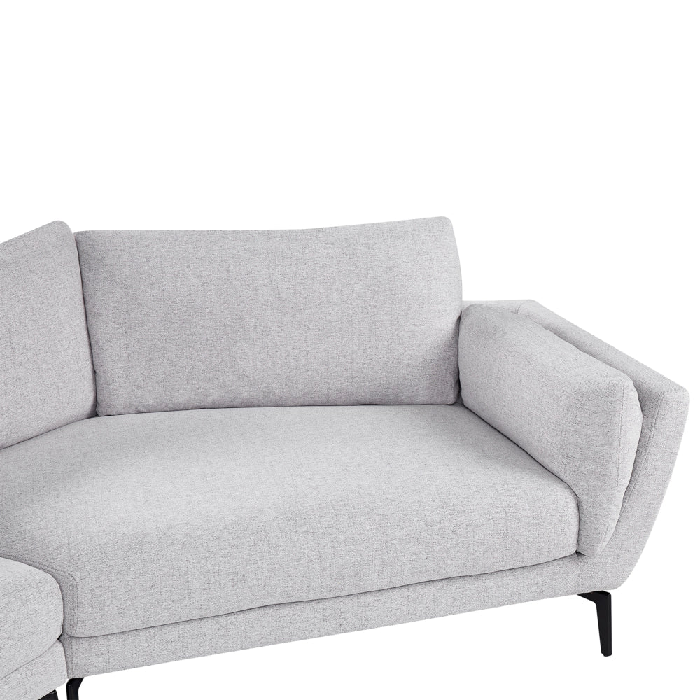 Divano a 3 posti in tessuto grigio chiaro con schienale imbottito elegante moderno minimalista