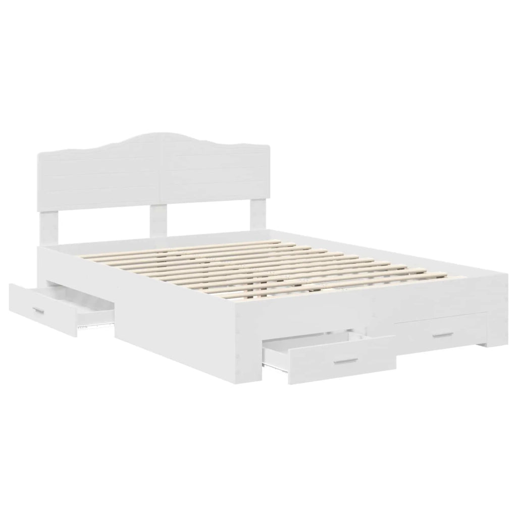 Struttura del letto Bianco 140 x 190 cm Legno multistrato