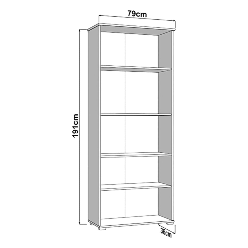 Mobile Espositore Tadas, Vetrina 4 Ripiani, 79x36x191h cm Bianco Crema